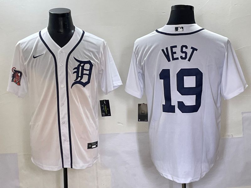 Men 2025 Detroit Tigers #19 Vest White Game Nike MLB Jersey style 2->detroit tigers->MLB Jersey